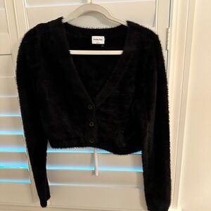 Sunday Best Black and Cream cropped sweater